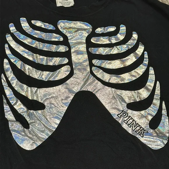 Victoria Secret PINK Skeleton shirt - M - Picture 2 of 5